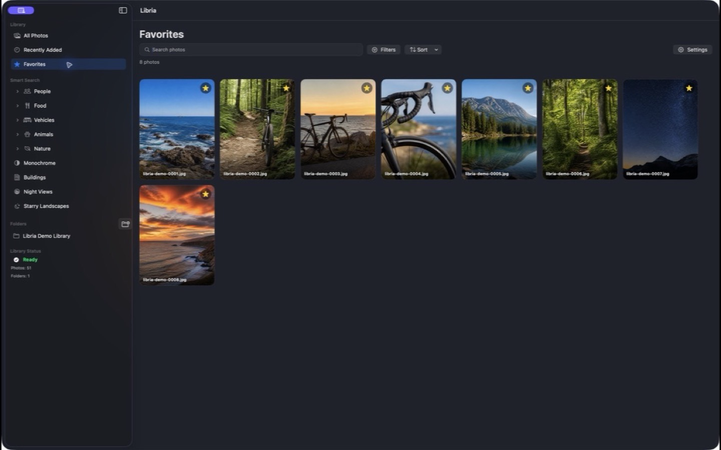 Photos filtered to Favorites