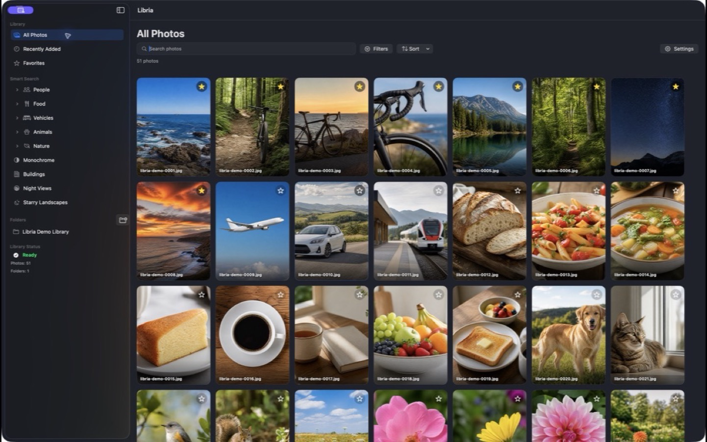 Photo library displayed as a thumbnail grid